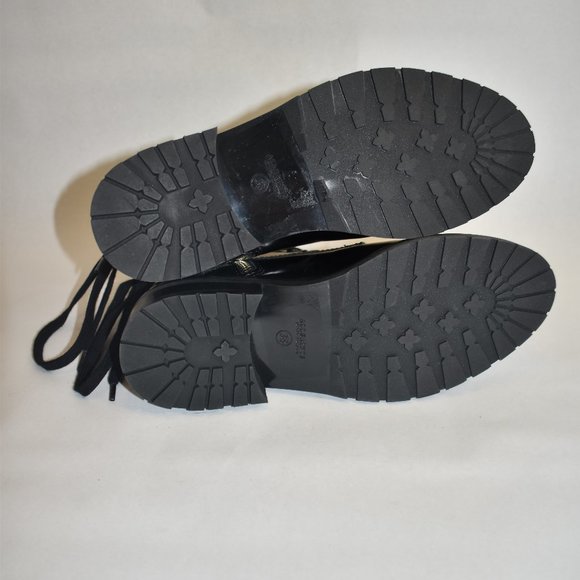 AllSaints Black Women's Leather Lira Hiker Black Boots Size 38 EU 8 US - Picture 9 of 9